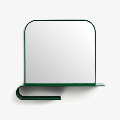 Dunelm Elements Squoval Wall Mirror with Curling Shelf Emerald