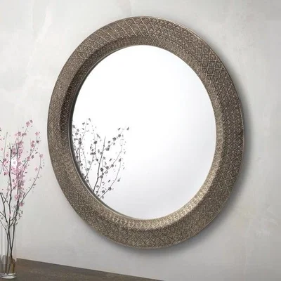 Dunelm Cadence Round Pewter Wall Mirror