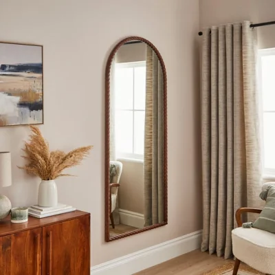 Dunelm Lucia Twisted Wood Arched XL Full Length Wall Mirror