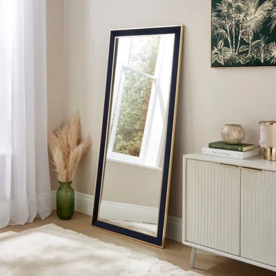 Dunelm Velour Fabric Full Length Leaner Mirror