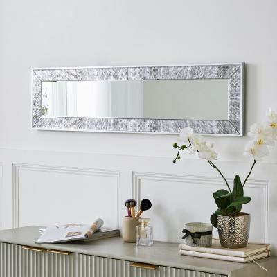 Dunelm Luxe Tiled Rectangle Panel Wall Mirror Silver