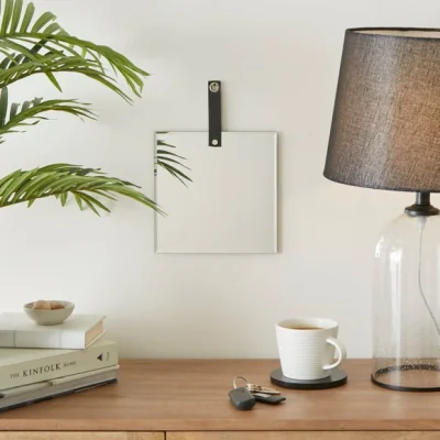 Dunelm Square Hanging Mirror 20cm x 20cm Black