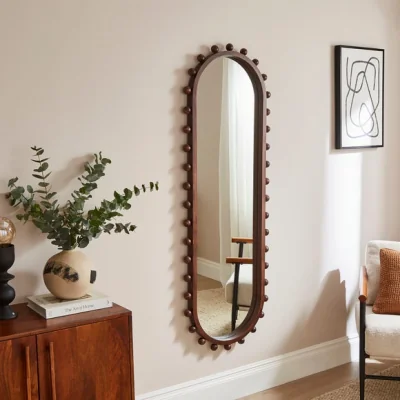 Dunelm Brooke Bobble Lozenge Oval Full Length Wall Mirror