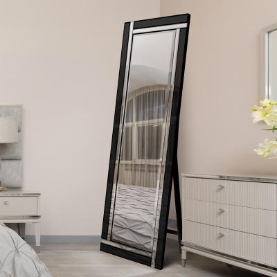 Dunelm Black Double Bevelled Rectangle Full Length Free Standing Cheval Mirror