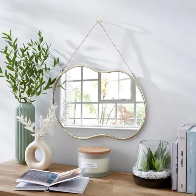 Dunelm Pond Hanging Mirror Gold