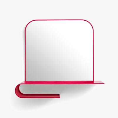 Dunelm Elements Squoval Wall Mirror with Curling Shelf Magenta