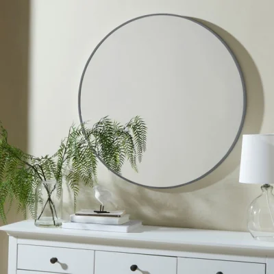 Dunelm Essentials Round Mirror 70cm Grey