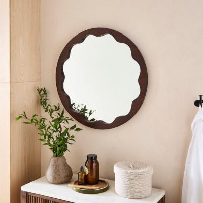 Dunelm Penelope Round Fluted Wooden Wall Mirror