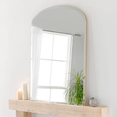 Dunelm Yearn Arched Overmantel Wall Mirror Gold