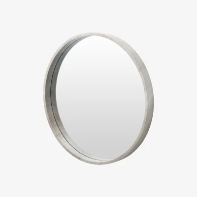 Dunelm Wood Round Mirror Grey