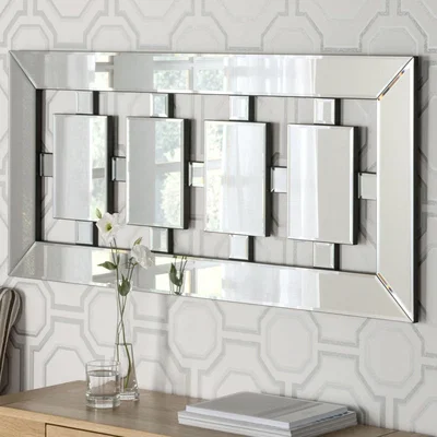 Dunelm Yearn Art Deco Wall Mirror Black