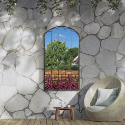 Dunelm Summer View Garden Mirror 140 x 75cm Black