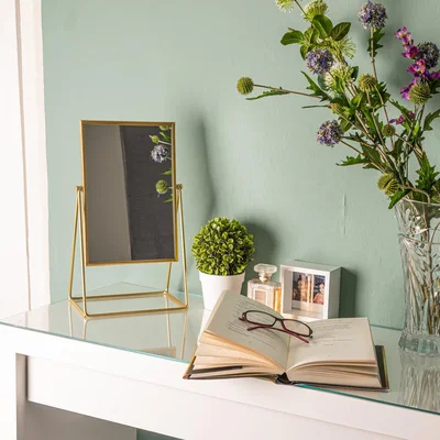Dunelm Harbour Housewares Free Standing Dressing Table Mirror Gold