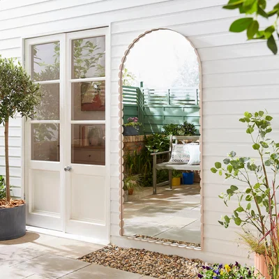 Dunelm Scalloped Arched Indoor Outdoor Full Length Wall Mirror