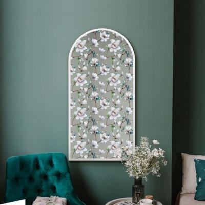 Dunelm Typis Arched White Floral Wall Mirror