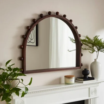 Dunelm Brooke Bobble Arched Overmantel Wall Mirror