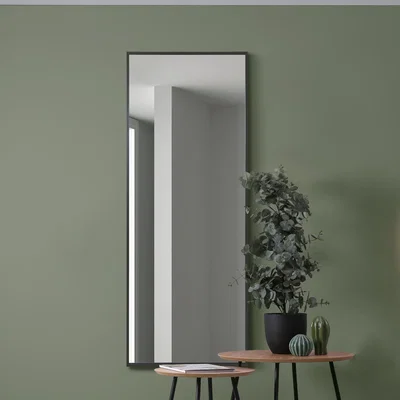 Dunelm Artus Aluminium Rectangle Full Length Wall Mirror Black