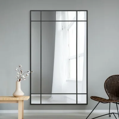 Dunelm Penestra Contemporary Wall and Leaner Mirror Black