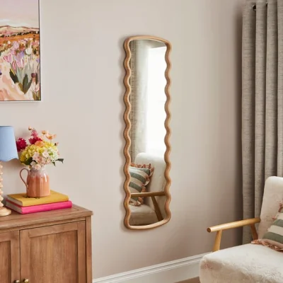 Dunelm Cleo Wiggle Rectangle Full Length Wall Mirror