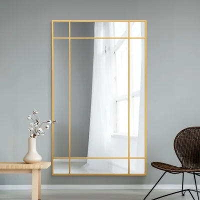 Dunelm Penestra Contemporary Wall and Leaner Mirror Gold