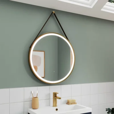 Dunelm LED Round Illuminated Mirror Brass