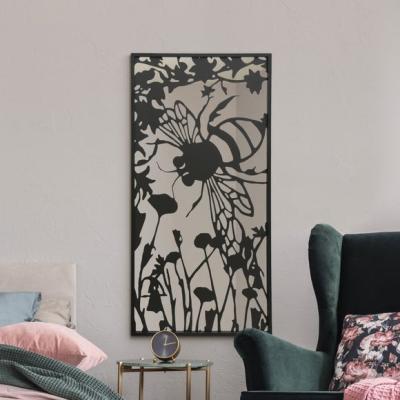 Dunelm Kirkby Bumble Bee Silhouette Rectangle Indoor Outdoor Wall Mirror