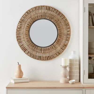 Dunelm Seagrass Round Wall Mirror
