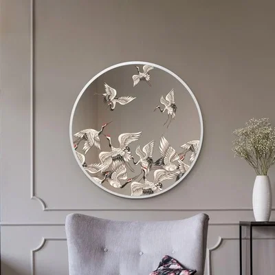 Dunelm Typis Round Stork Wall Mirror