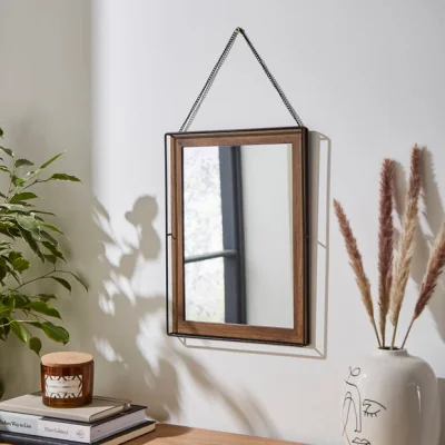 Dunelm Fulton Hanging Chain Mirror, 30x40cm White