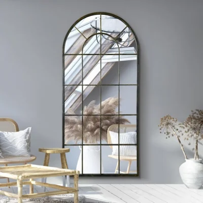 Dunelm Arcus Window Arched Window Full Length Mirror Black