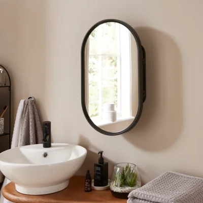 Dunelm Oval Wall Mirror with Storage