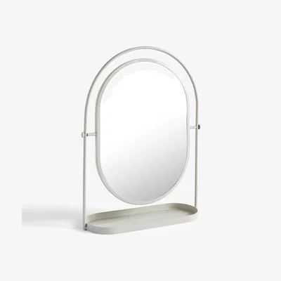 Dunelm Circlular Dressing Table Mirror Natural