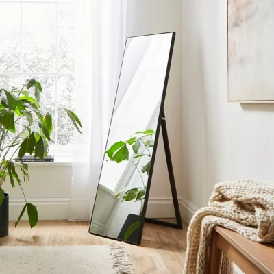 Dunelm Freestanding Mirror, Black 150x40cm Black