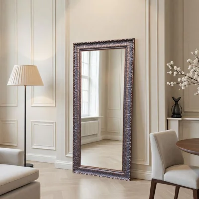 Dunelm Yearn Carved Antique Bevelled Full Length Wall Mirror