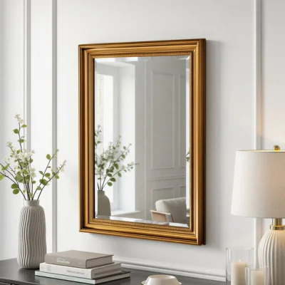Dunelm Yearn Beaded Classic Framed Bevelled Rectangle Wall Mirror