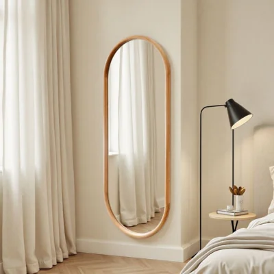 Dunelm Yearn Solid Oak Oval Full Length Wall Mirror