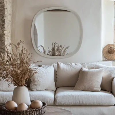 Dunelm Cedar and Sage Coastal Squoval Wall Mirror
