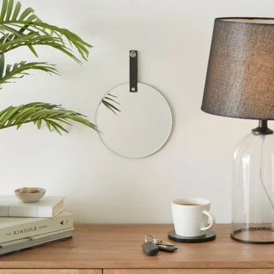 Dunelm Round Hanging Mirror 20cm x 20cm Black