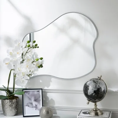 Dunelm Pond Mirror, 50cm x 70cm Silver