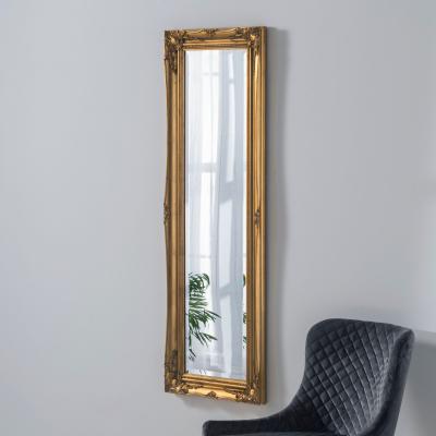 Dunelm Yearn French Rectangle Narrow Full Length Wall Mirror Gold
