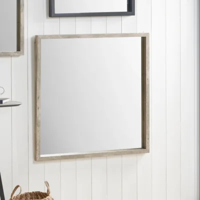 Dunelm Concrete Effect Large Square Mirror, 81cm Grey
