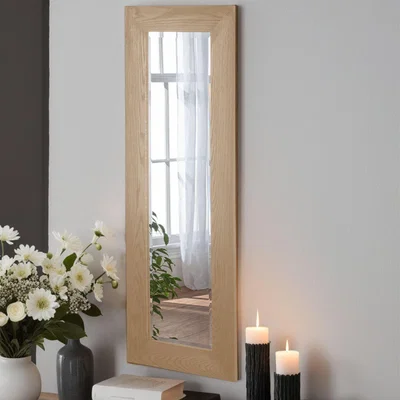 Dunelm Yearn Oak Effect Narrow Full Length Wall Mirror Natural