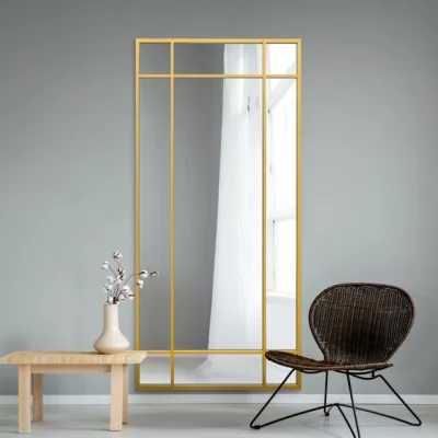 Dunelm Penestra Contemporary Wall and Leaner Mirror Gold