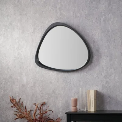 Dunelm Wood Veneer Curved Wall Mirror