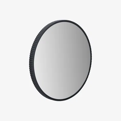 Dunelm Metal Cog Edged Round Wall Mirror Black