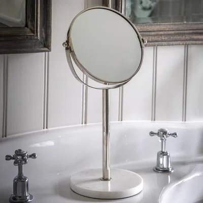 Dunelm Finty Round Dressing Table Mirror White