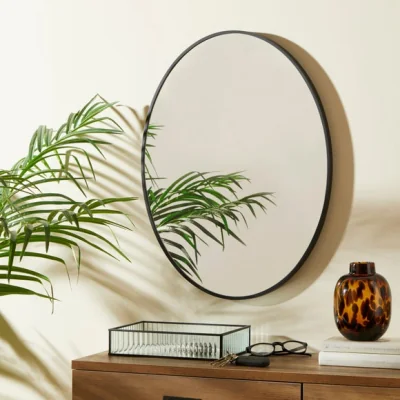 Dunelm Black Oval Mirror 44cm x 60cm Black