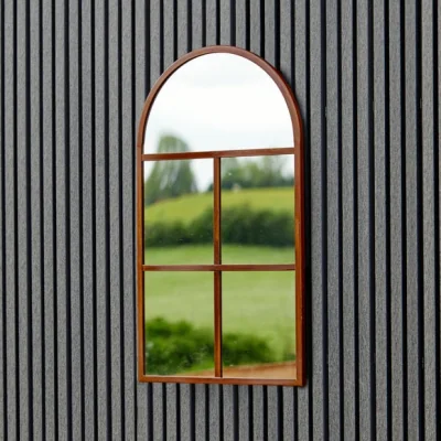 Dunelm Archway Outdoor Mirror, 90cm x 50cm Rust