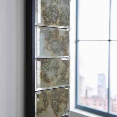 Dunelm Antique Printed Edge Wall Mirror, 150x80cm Silver