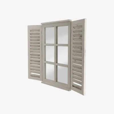 Dunelm Fallen Fruits Window Shutter Mirror Cream